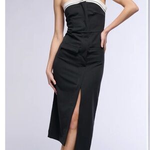 Akira Strapless SHE MEANS BUSINESS MIDI DRESS